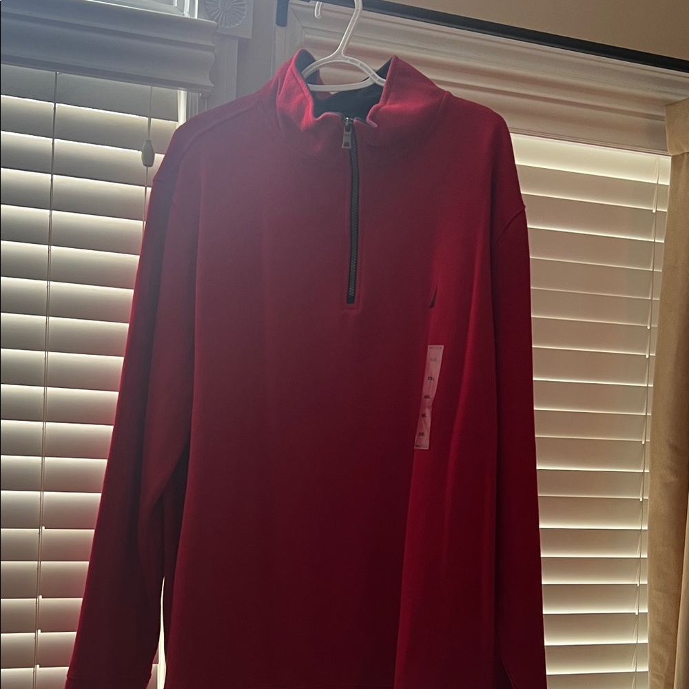 Nautica Red Quarter-Zip Sweatshirt